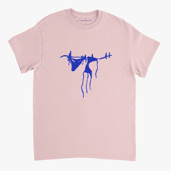 'Blue Bikini' Pink Classic Tee by Grace Popplewell