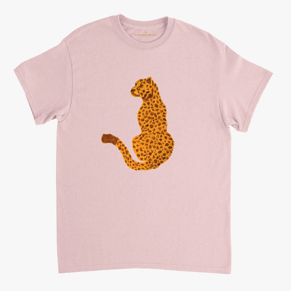 'Cheetah' Pink Classic Tee by Grace Popplewell