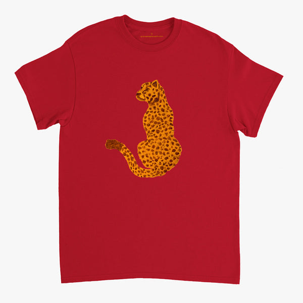 'Cheetah' Red Classic Tee by Grace Popplewell