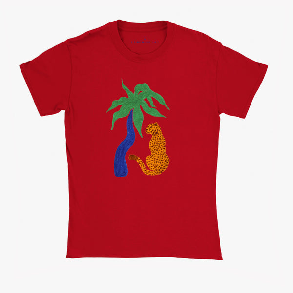 'Cool Cat' Red Baby Tee by Grace Popplewell