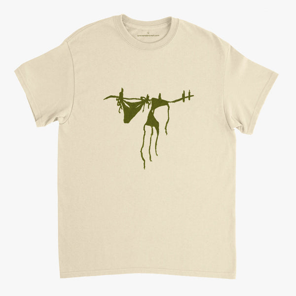 'Olive Bikini' Cream Classic Tee by Grace Popplewell