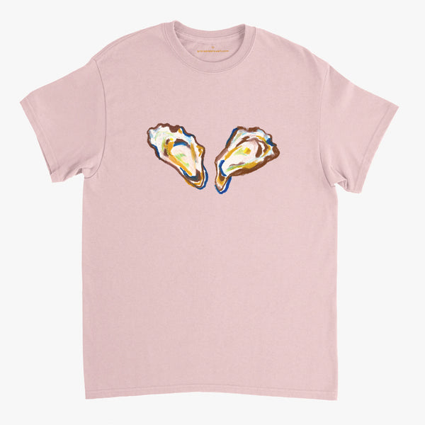 'Two Oysters' Pink Classic Tee by Grace Popplewell