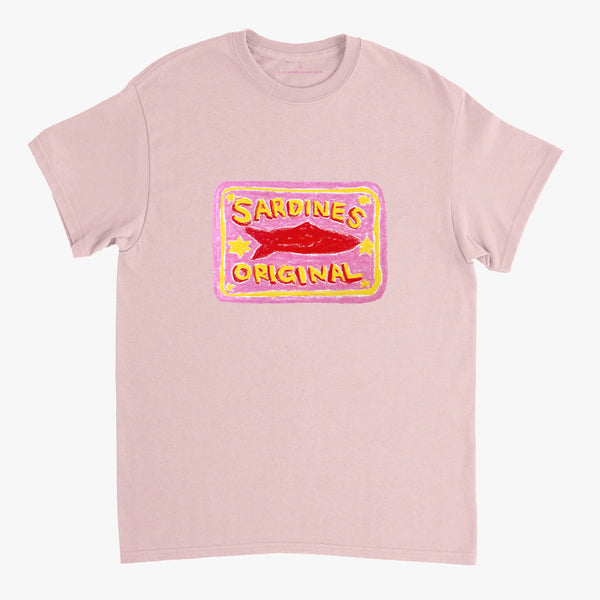 'Pink Sardines V1' Pink Classic Tee by Grace Popplewell