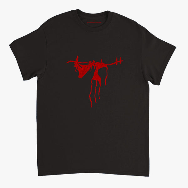 'Red Bikini' Black Classic Tee by Grace Popplewell