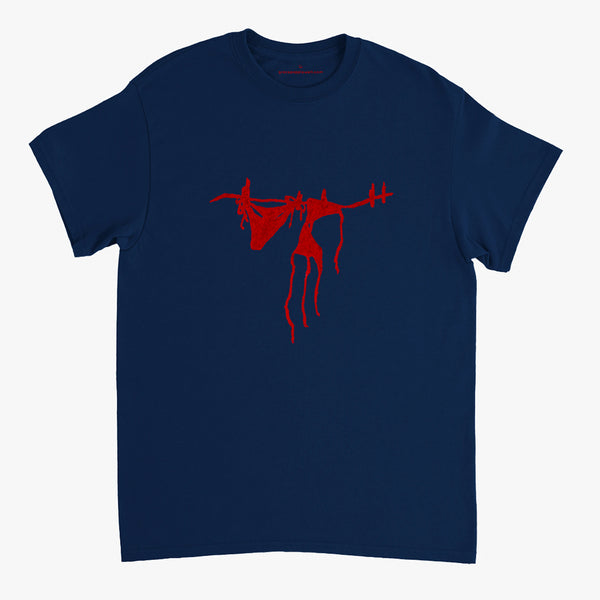 'Red Bikini' Navy Classic Tee by Grace Popplewell