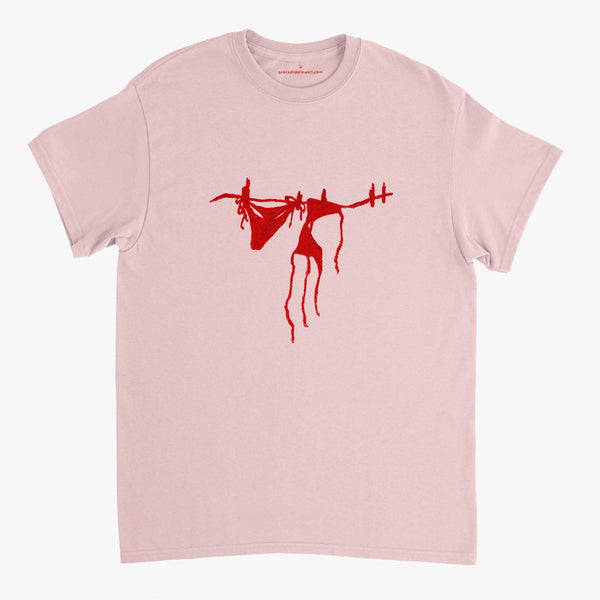 'Red Bikini' Pink Classic Tee by Grace Popplewell