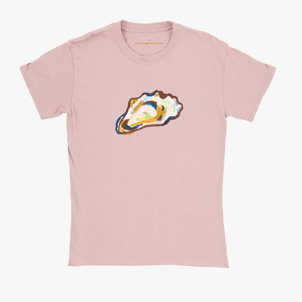 'Oyster' Pink Baby Tee by Grace Popplewell