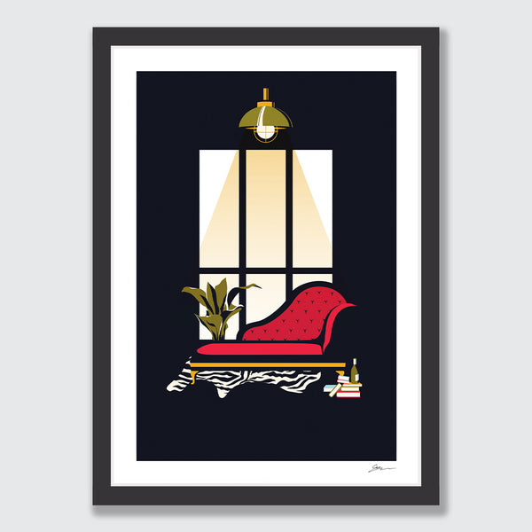 Chaise Lounge Art Print by Grace Popplewell