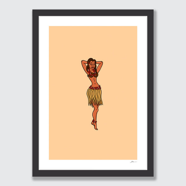 Hula Girl Art Print by Grace Popplewell