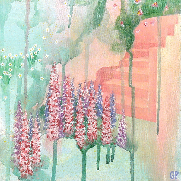 Garden Stairs Original Painting by Grace Popplewell