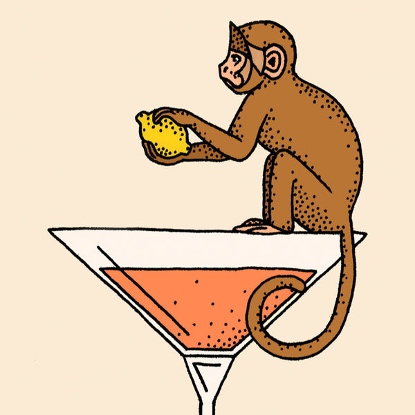 Martini Tiny Monkey Art Print