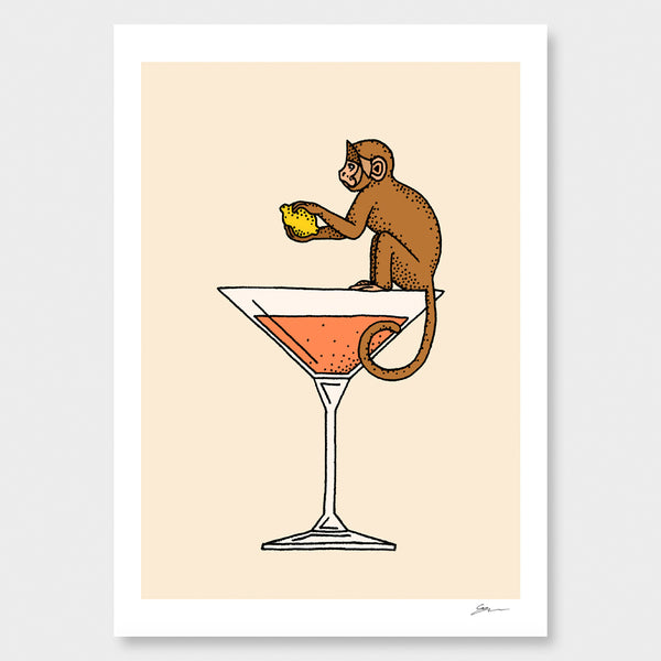 Martini Tiny Monkey Art Print