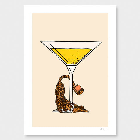 Martini Tiny Tiger Art Print