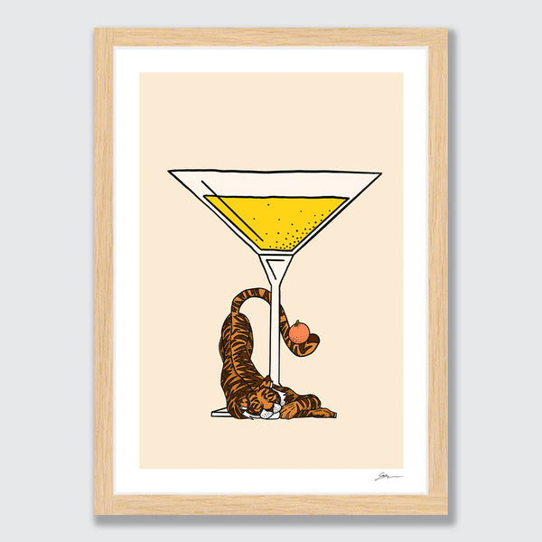 Martini Tiny Tiger Art Print