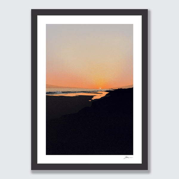 Omanu Beach Sunrise Art Print by Grace Popplewell