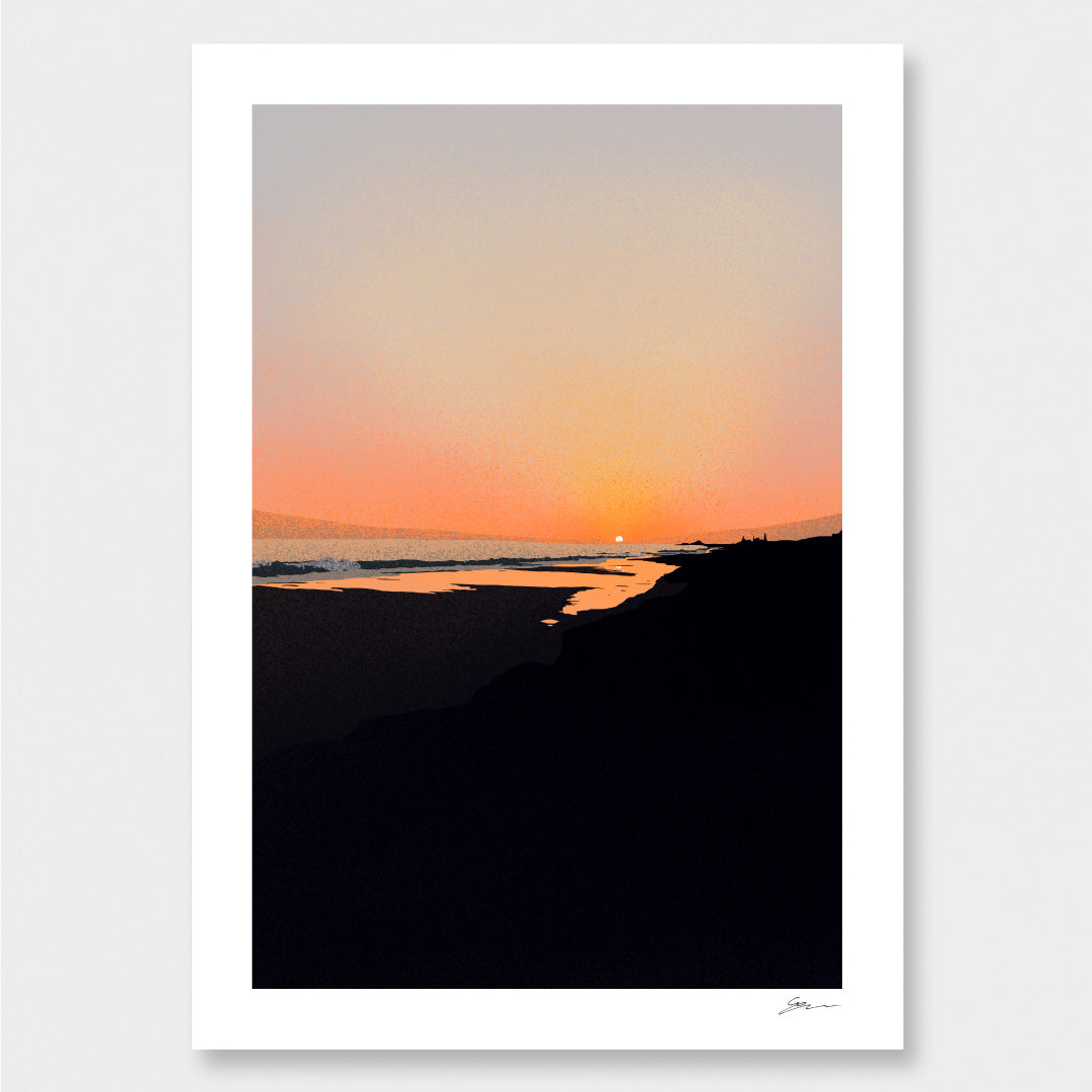 Omanu Beach Sunrise Fine Art Print by Grace Popplewell